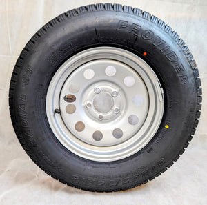 Taskmaster Provider ST205/75R15 Radial Trailer Tire with Steel Vesper Silver Wheel