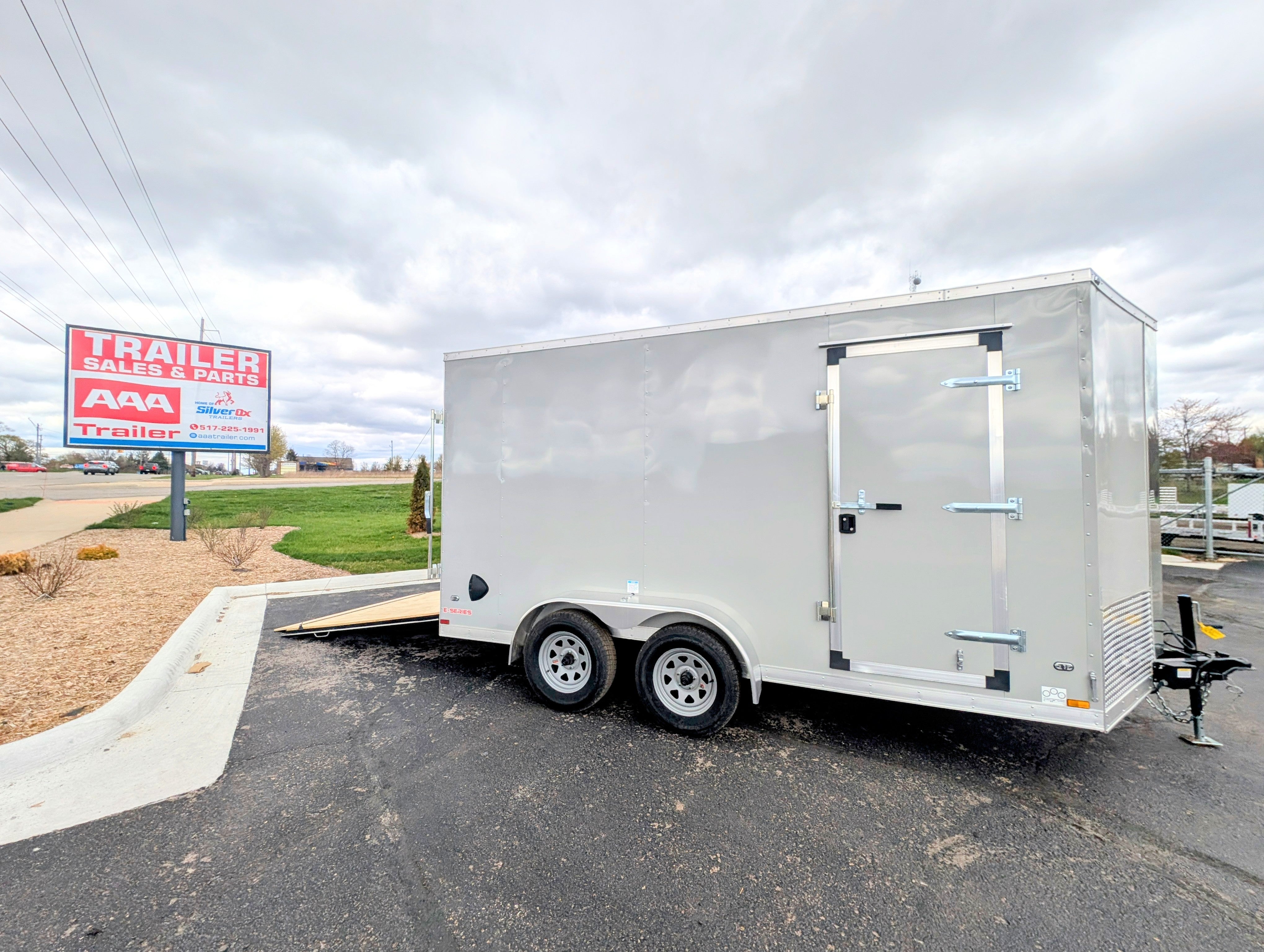 Cargo Mate 7x14 E Series Tandem Axle Enclosed Trailer w Ramp Door - Stock# 124038