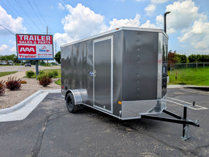 American Hauler 6x12 Enclosed Cargo Trailer w Ramp Door - Silver- Stock# 21831