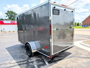 American Hauler 6x12 Enclosed Cargo Trailer w Ramp Door - Silver- Stock# 21831